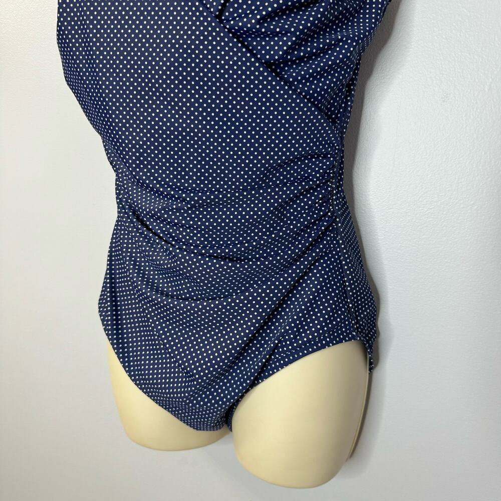 Miraclesuit Pin-Point Oceanus Allover Slimming One Piece Swimsuit Sz 12 - Picture 7 of 13
